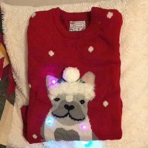 French Bulldog Dog Christmas Ugly Sweater light up